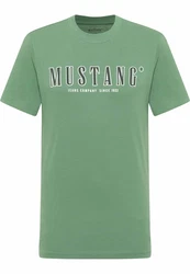 MUSTANG T-Shirt 'AUSTIN' tanne/dunkelgrün/weiß