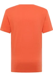 MUSTANG T-Shirt 'Austin' orange/bordeaux/weiß