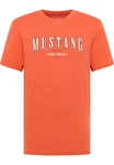 MUSTANG T-Shirt 'Austin' orange/bordeaux/weiß