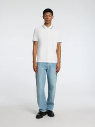 SELECTED HOMME Poloshirt SLHFAVE schwarz / weiß