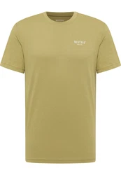 MUSTANG T-Shirt 'AUSTIN' oliv/weiß