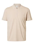 SELECTED HOMME Poloshirt SLHFAVE beige/weiß