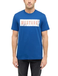 MUSTANG T-Shirt 'AUSTIN' navy/dunkelrot/weiß