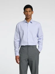 SELECTED HOMME Hemd Langarmhemd taubenblau/weiß