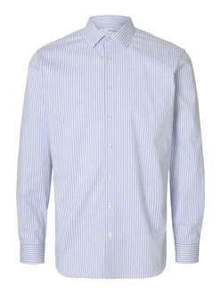 SELECTED HOMME Hemd Langarmhemd taubenblau/weiß SELECTED HOMME Hemd Langarmhemd taubenblau/weiß