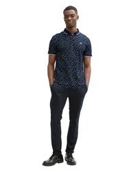 TOM TAILOR DENIM Poloshirt nachtblau/hellblau/weiß