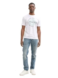 TOM TAILOR Denim T-Shirt mit groem Druck marine/pastellgrün/weiß