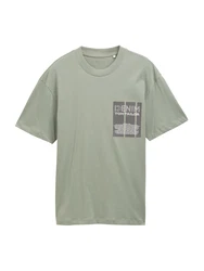 TOM TAILOR DENIM T-Shirt anthrazit/dunkelgrau/weiß