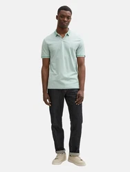TOM TAILOR DENIM Poloshirt pastellgrün/weiß