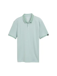 TOM TAILOR DENIM Poloshirt pastellgrün/weiß