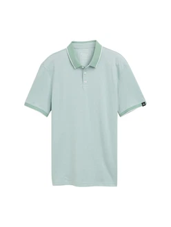 TOM TAILOR DENIM Poloshirt pastellgrün/weiß