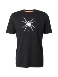 BOSS T-Shirt 'Spiderbat' schwarz/weiß