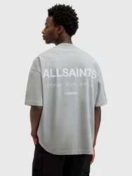 AllSaints T-Shirt 'Underground' (OCS) grau/weiß