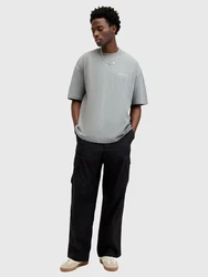 AllSaints T-Shirt 'Underground' (OCS) grau/weiß