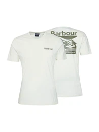 T-Shirt beige / dunkelgrn