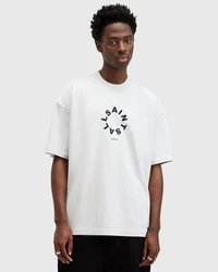 AllSaints T-Shirt 'TIERRA' hellgrau/schwarz