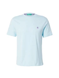 United Colors of Benetton T-Shirt mit Label-Badge hellblau