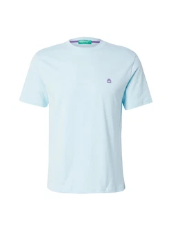 United Colors of Benetton T-Shirt mit Label-Badge hellblau
