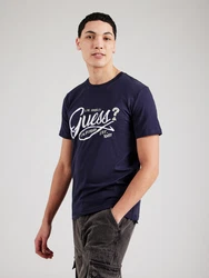 GUESS T-Shirt champagner/dunkelblau/weiß