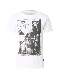 T-Shirt 'Liberty' grau / taupe / schwarz / wei