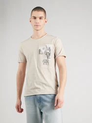 Key Largo T-Shirt 'WHEELS' dunkelbeige/grau/schwarz