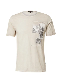 Key Largo T-Shirt 'WHEELS' dunkelbeige/grau/schwarz