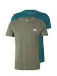 Alpha Industries Rundhalsshirt Basic T Small Logo 2 Pack oliv/smaragd