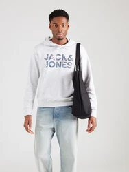 Jack & Jones Kapuzensweatshirt JJEBRYAN CORP LOGO SWEAT HOOD navy/schwarz/weimeliert