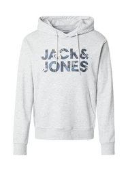 Jack & Jones Kapuzensweatshirt JJEBRYAN CORP LOGO SWEAT HOOD navy/schwarz/weimeliert