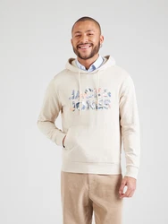 Jack & Jones Kapuzensweatshirt JJEBRYAN CORP LOGO SWEAT HOOD ecru / navy / pfirsich / weiß