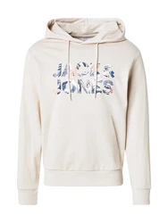 Jack & Jones Kapuzensweatshirt JJEBRYAN CORP LOGO SWEAT HOOD ecru / navy / pfirsich / weiß
