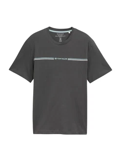 TOM TAILOR T-Shirt (OCS) hellblau/dunkelgrau/wei