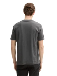 TOM TAILOR T-Shirt grau/weiß