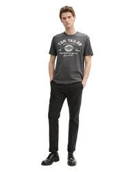TOM TAILOR T-Shirt grau/weiß