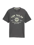 TOM TAILOR T-Shirt grau/weiß