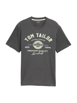TOM TAILOR T-Shirt grau/weiß TOM TAILOR T-Shirt grau/weiß