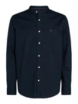 Tommy Hilfiger Langarmhemd FLEX POPLIN SOLID MAO RF SHIRT dunkelblau