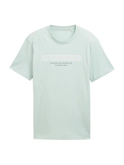 TOM TAILOR DENIM T-Shirt navy/pastellgrn/weiß