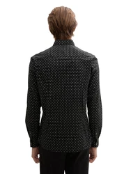 TOM TAILOR DENIM Hemd schwarz/weiß