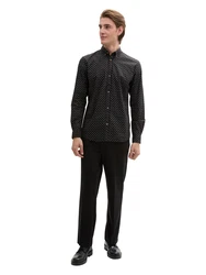 TOM TAILOR DENIM Hemd schwarz/weiß