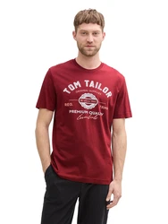 TOM TAILOR T-Shirt lachs/karminrot/weiß