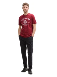 TOM TAILOR T-Shirt lachs/karminrot/weiß