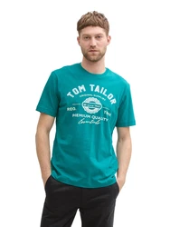 TOM TAILOR T-Shirt türkis/weiß