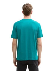 TOM TAILOR T-Shirt türkis/weiß