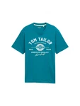 TOM TAILOR T-Shirt türkis/weiß