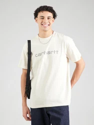 Carhartt WIP T-Shirt 'Rivet Script' ecru/grau