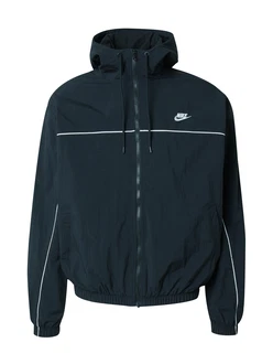 Nike Sportswear Jacke 'CLUB' schwarz/weiß Nike Sportswear Jacke 'CLUB' schwarz/weiß