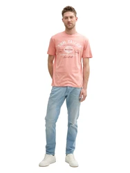 TOM TAILOR T-Shirt rosa/dunkelrot/offwhite