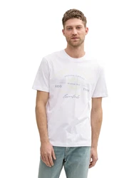 TOM TAILOR T-Shirt hellgrau/weiß