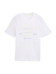 TOM TAILOR T-Shirt hellgrau/weiß TOM TAILOR T-Shirt hellgrau/weiß